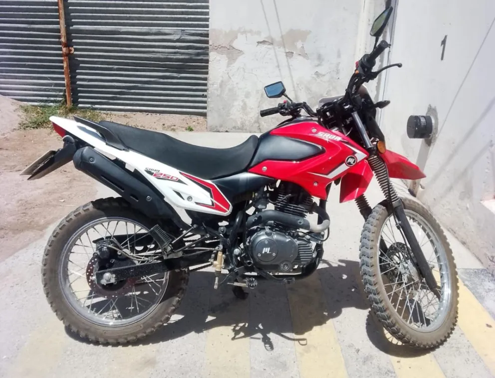 La moto que fue recuperada luego de un control en SAO