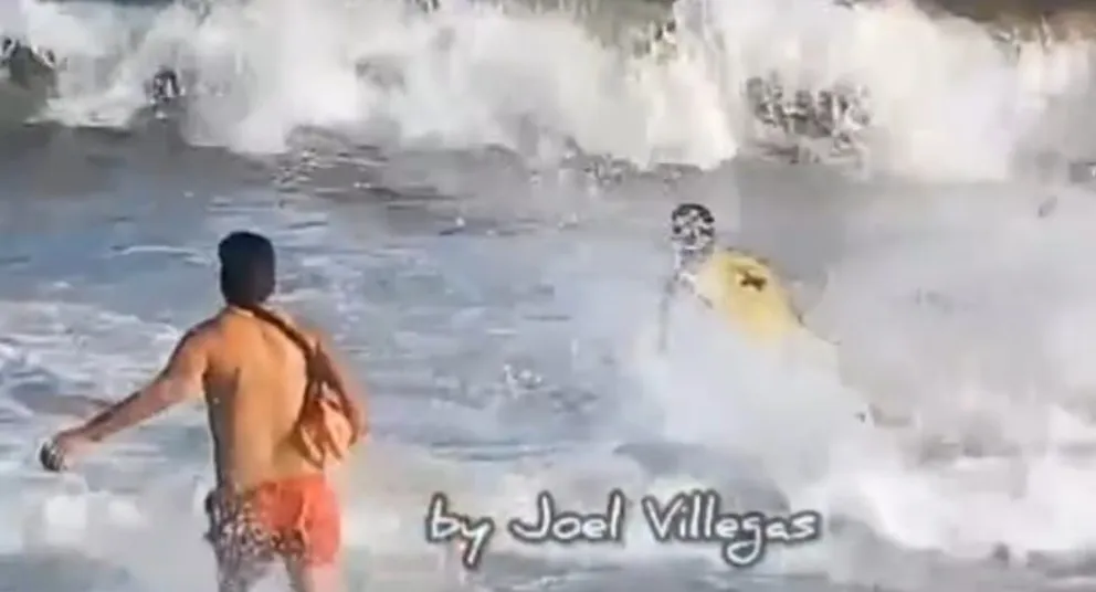 Espectacular rescate en Las Grutas. 