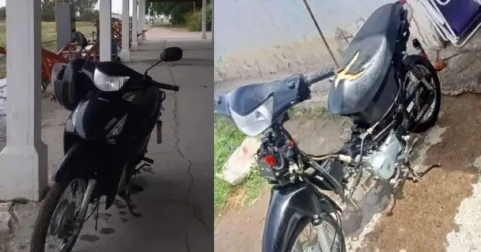 La moto robada, el antes y el después.
