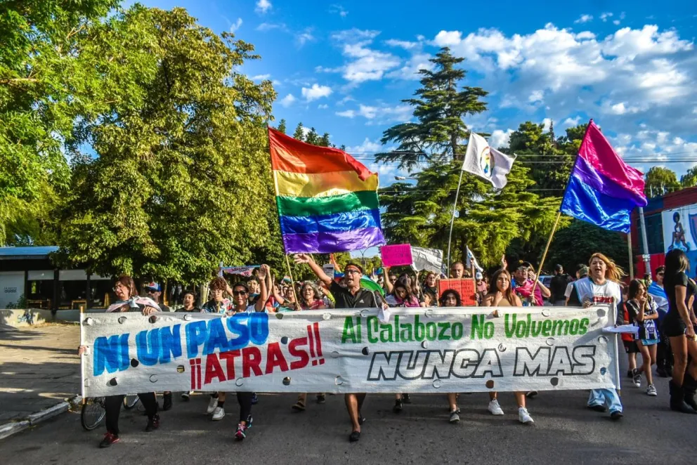 Masiva marcha en Viedma contra el discurso de Milei. Fotos Vanesa Schwemmler. 