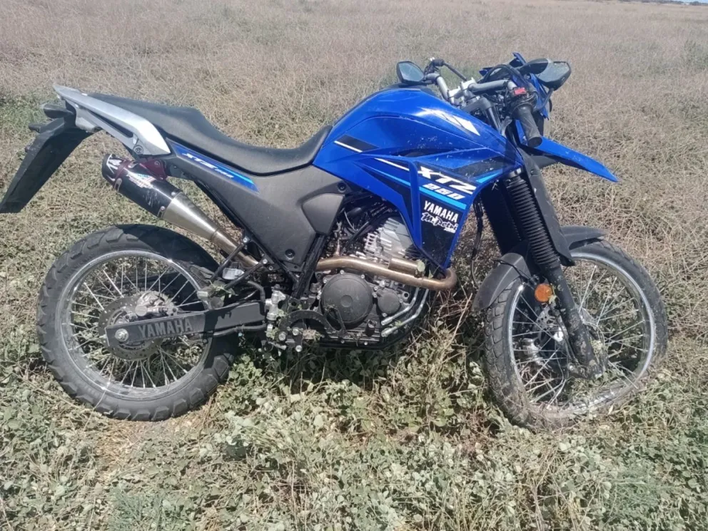 La moto Yamaha XTZ 250cc recuperada por la policía 
