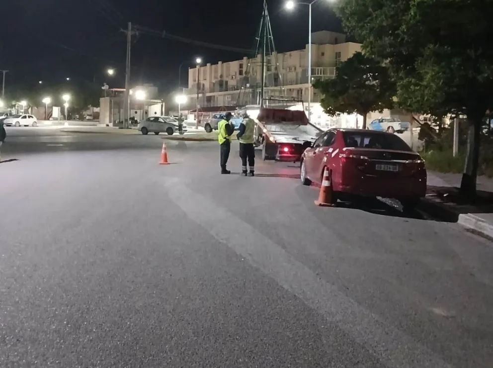 Uno de los controles que se realizó en Las Grutas, en plena madrugada 