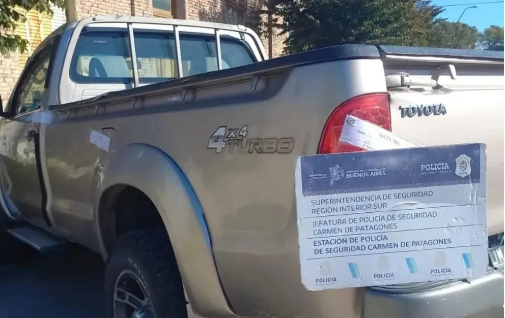 La Toyota fue encontrada por la Policía Comunal de Patagones el año pasado. Foto gentileza.