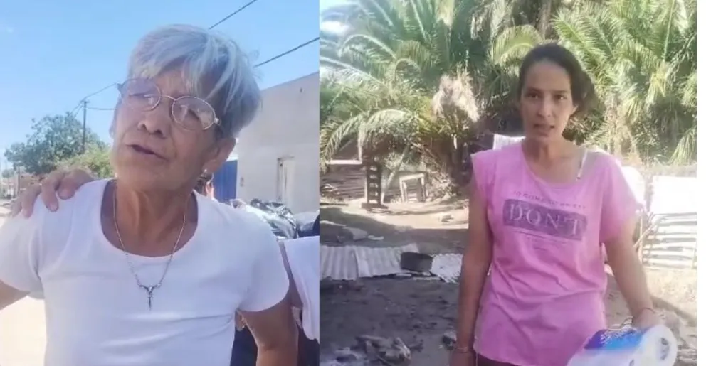 Vecinas afectadas por el temporal en Bahía Blanca. Fotos Radio El Cóndor. 