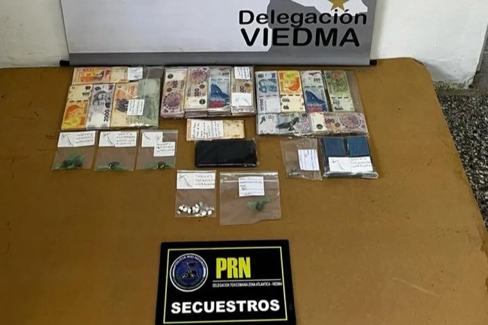 Sustancias secuestradas en el barrio Las Flores.