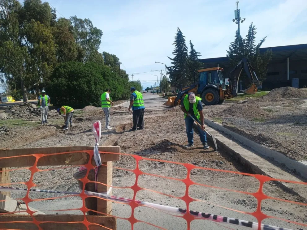 Trabajos en la zona de la Terminal de Viedma. 