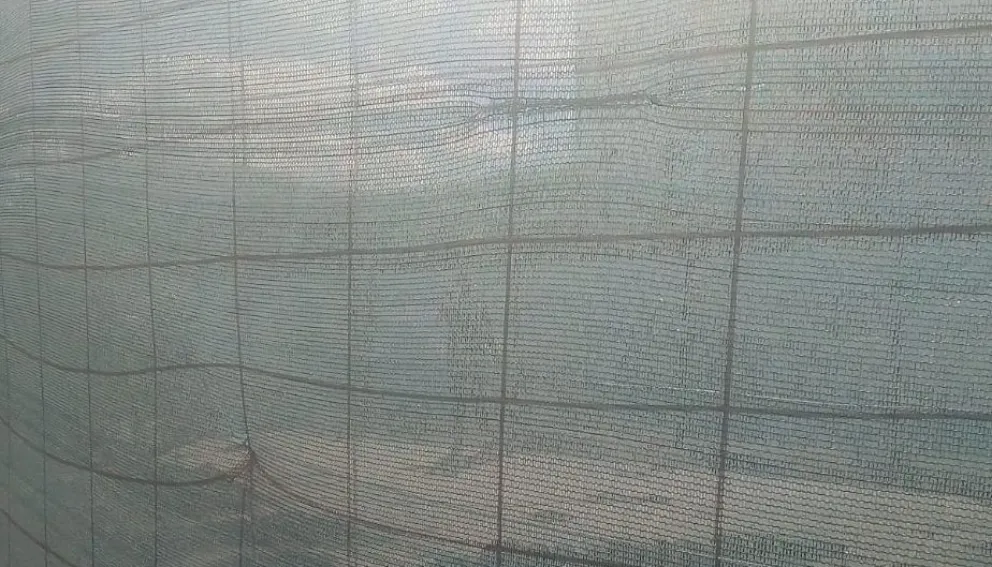 Una malla cubre el céntrico sector donde técnicos trabajaron dentro del predio.