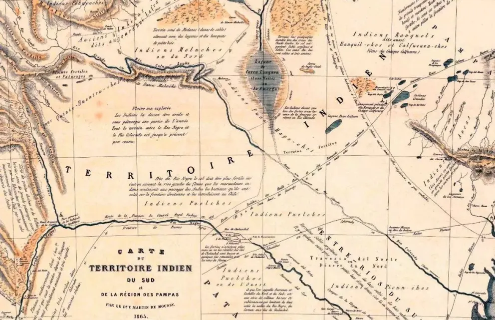 Mapa del territorio que comenzó a crecer, elaborado por De Moussy (1810-1869)