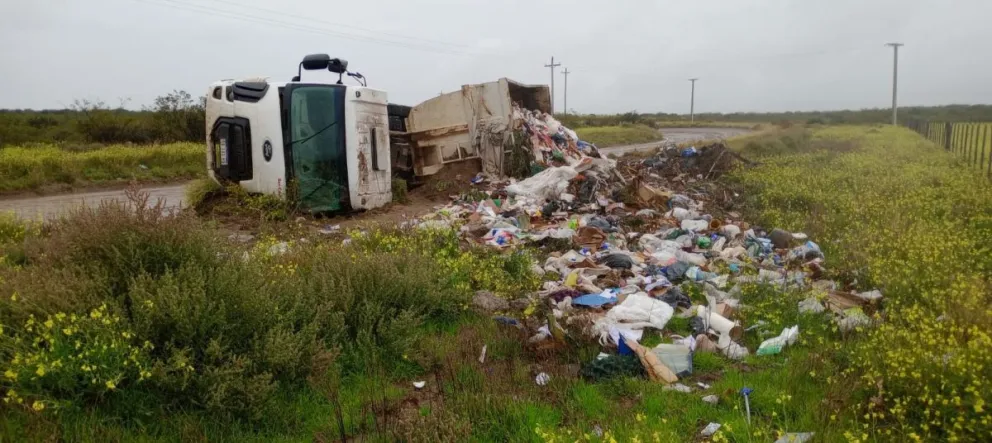 Así quedó el camión de gran porte tras el incidente.  (GENTILEZA).
