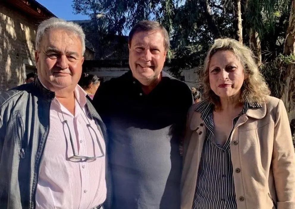 Jara, el gobernador y la dirigente María Maldonado, la ex intendenta.