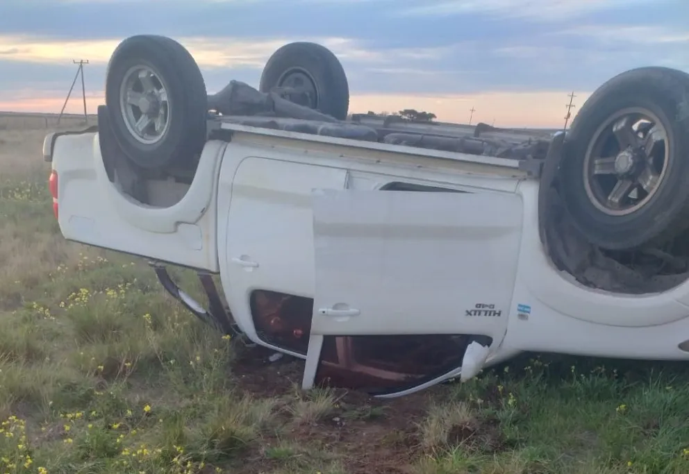 La Toyota tumbada. Fotos gentileza.