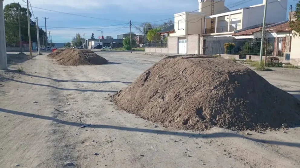Foto del material usado para el relleno de calles que está en controversia. 