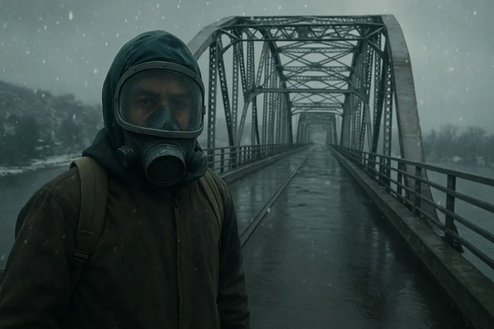 El Puente Ferrocarretero si estuviera en la ficción de El Eternauta. 