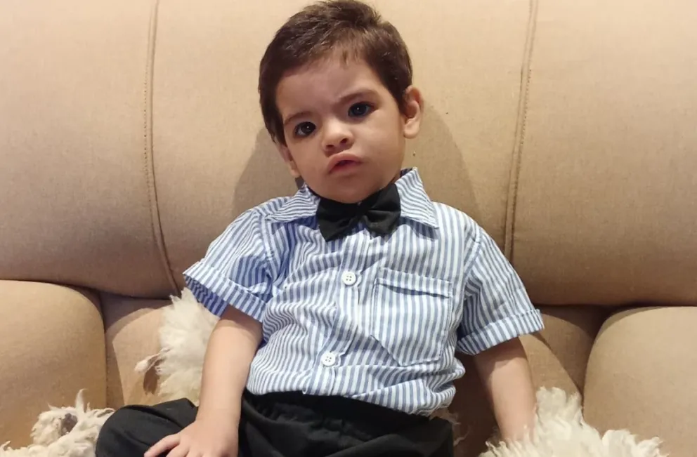 Valentiano, el primer niño con síndrome de Cri Du Chat en la Comarca. Foto proporcionada por su mamá.
