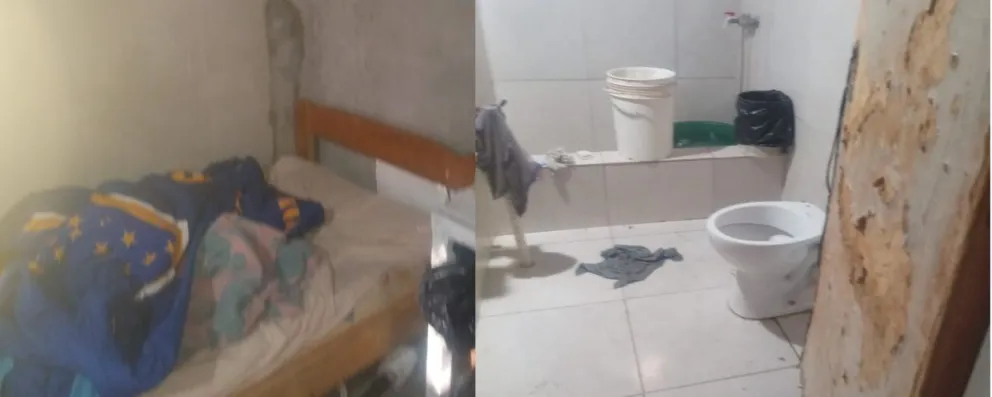 Imágenes de su precaria vivienda. 