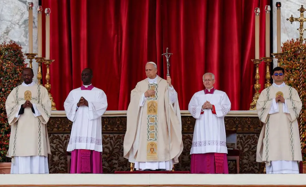 El papa León XIV durante la ceremonia. 