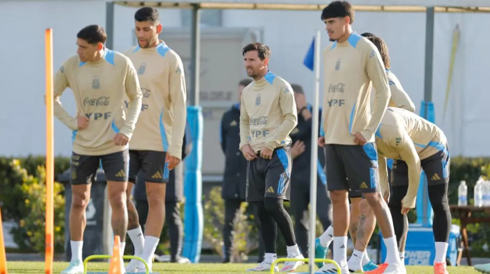 Entrenamiento de la Albiceleste. 