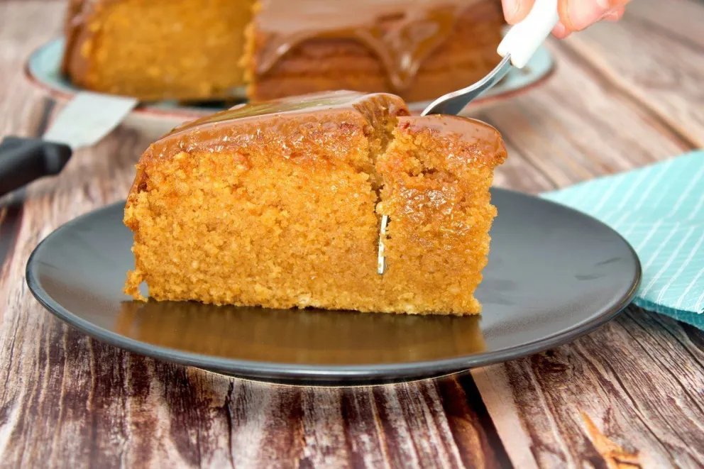 Torta de naranja y dulce de leche en 4 pasos. 