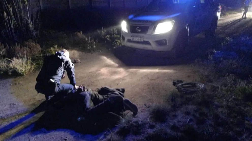 La policía detuvo a una persona que había robado calbes en una maderera.