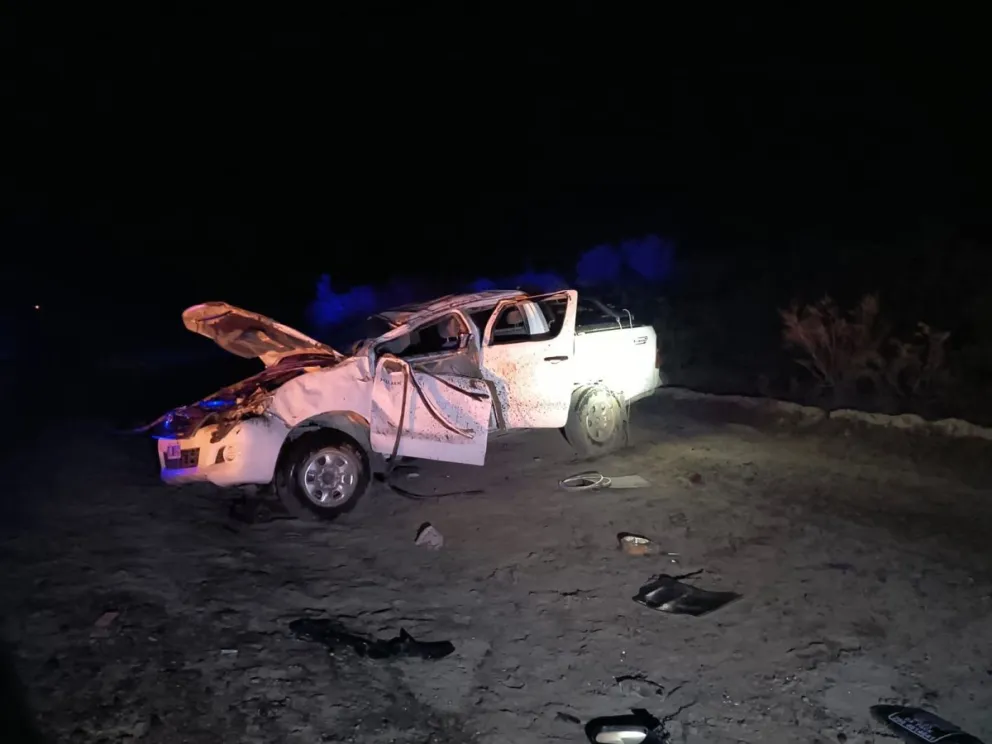 Vuelco con un fallecido en General Conesa. Foto FM Éxitos 96.9. 