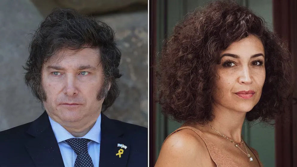 El presidente Javier Milei y la periodista Julia Mengolini.
