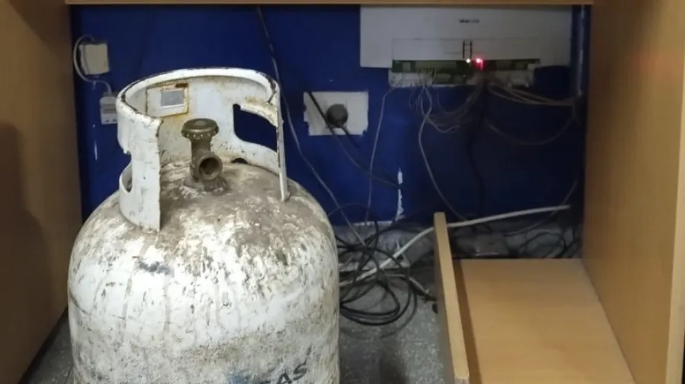 Una garrafa secuestrada en un allanamiento.