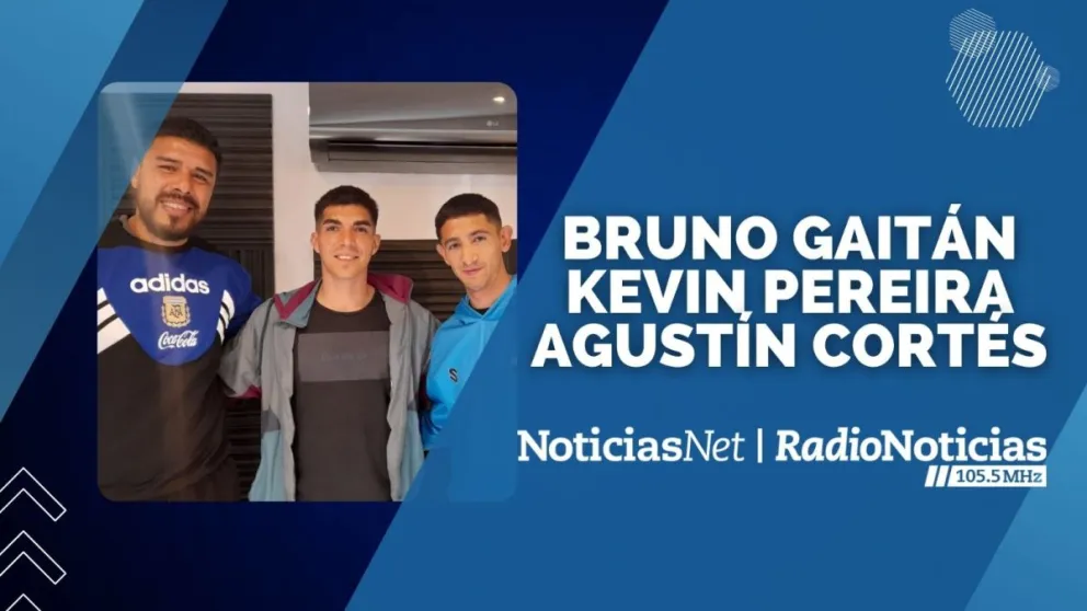 Los bicampeones de la Liga Rionegrina en el estudio de Radio Noticias. 