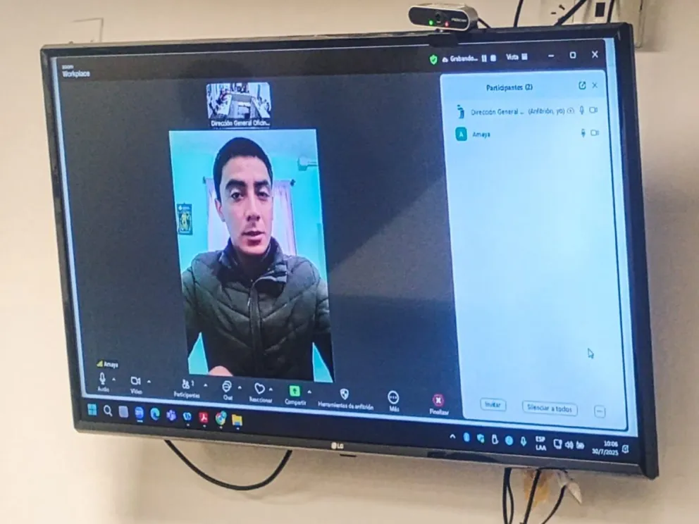 Francisco Amaya dio su testimonio vía Zoom, ya que no quiere pasar ni cerca de San Javier. Fotos NoticiasNet /Vanesa Schwemmler. 