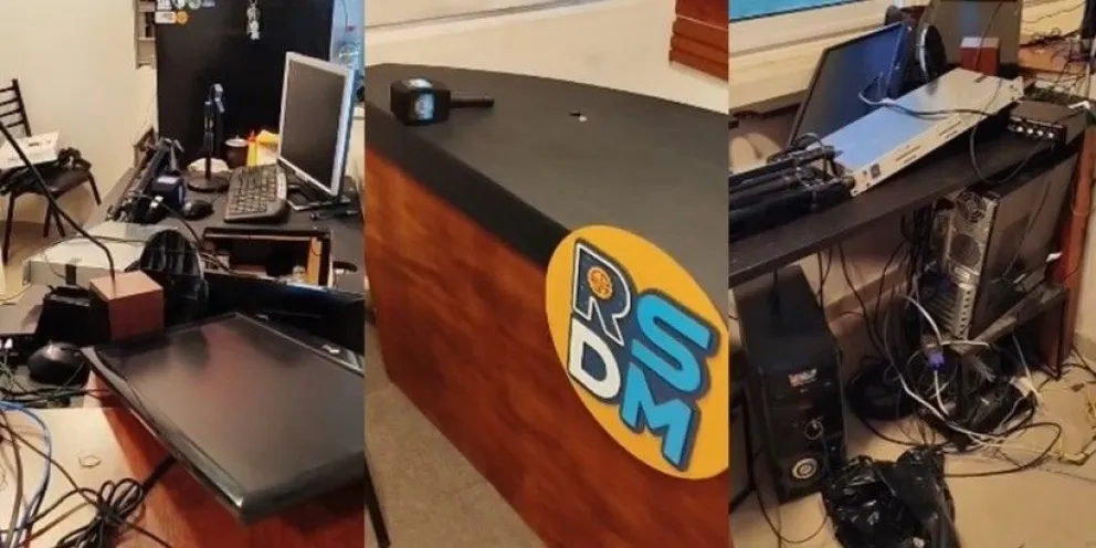 Imágenes del estudio el día del robo. 