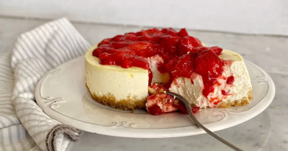 Cheesecake proteico hecho en casa. 