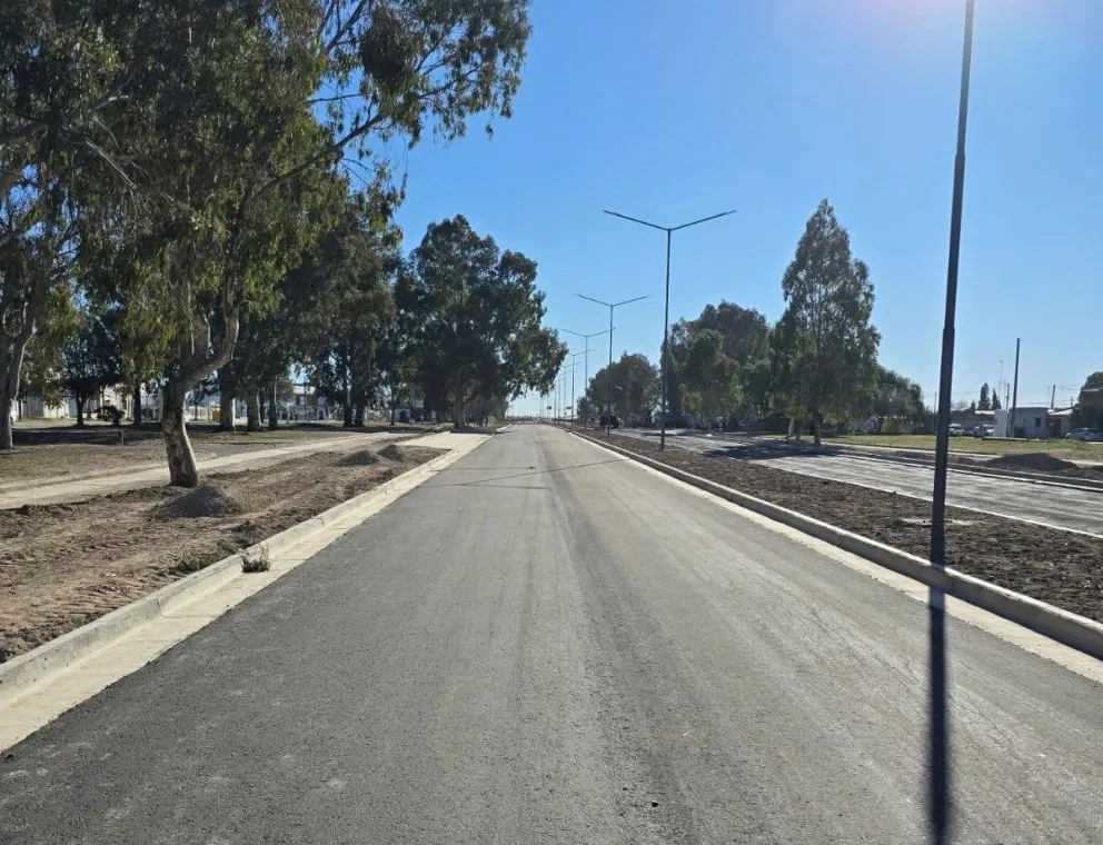 La calle Yrigoyen, ingreso a Carmen de Patagones. 