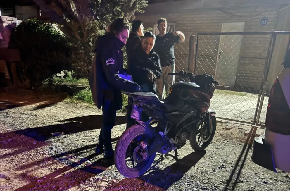 Moto recuperada por la Policía. 