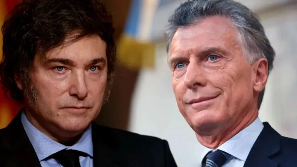 Javier Milei y Mauricio Macri. 
