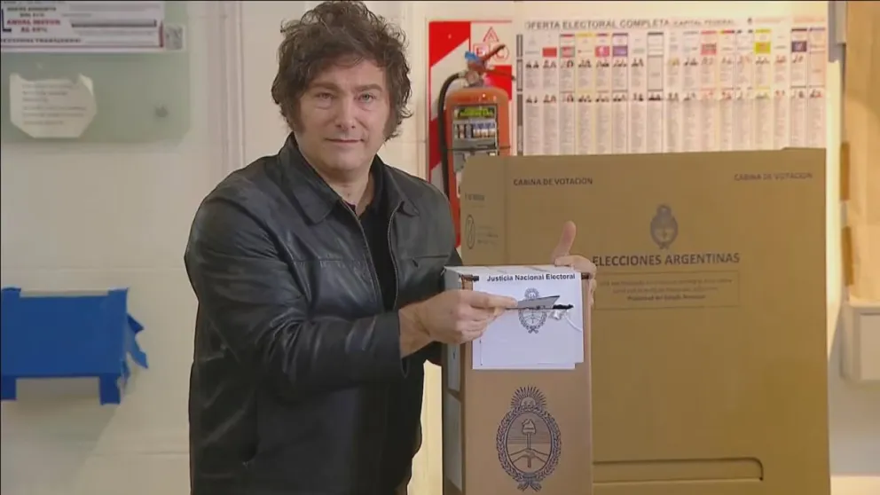 Milei evitó hablar con los periodistas. 