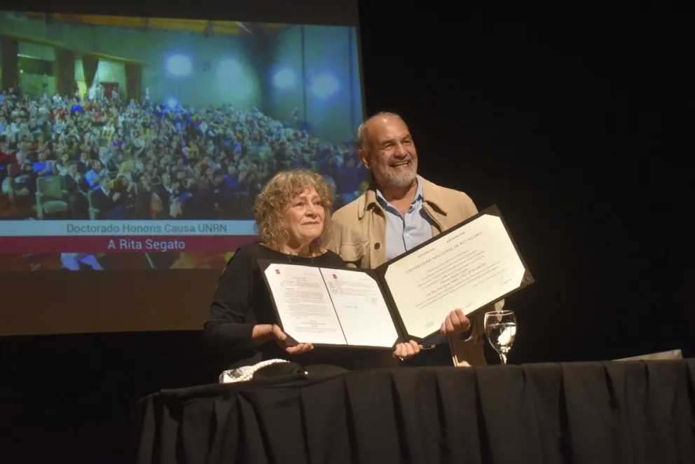 Segato fue galardonada con el Doctorado Honoris Causa de la Universidad Nacional de Río Negro (UNRN).