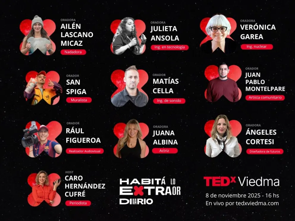 Los expositores que serán parte del primer TEDxViedma. 