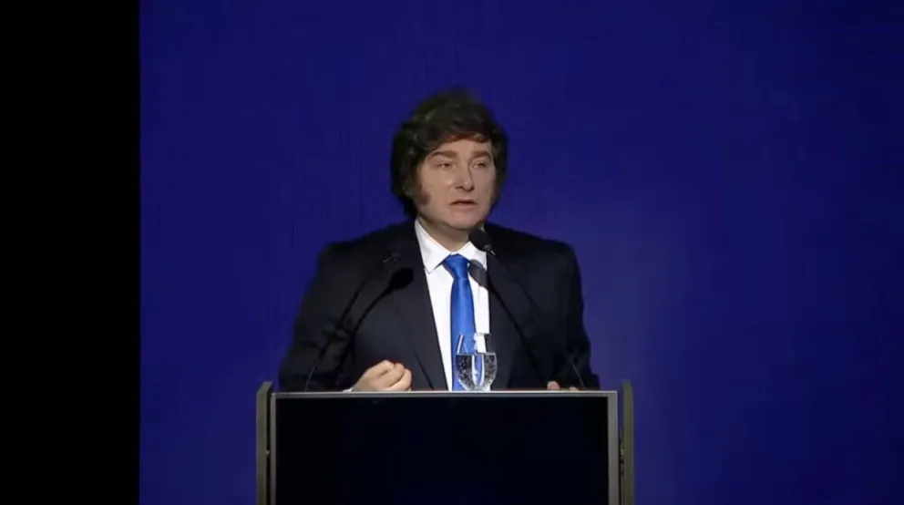 Javier Milei en el evento de la Fundación Club de la Libertad.