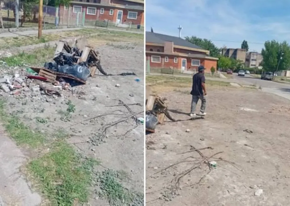 Desde la junta vecinal del barrio Inalauquen dieron a conocer este acto de indisciplina (Foto: gentileza junta vecinal) 