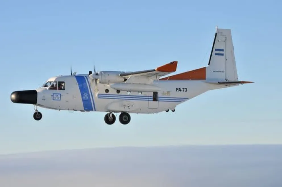 Un avión CASA C-212 versión Patrullero Marítimo en El Cóndor (Foto: gentileza)