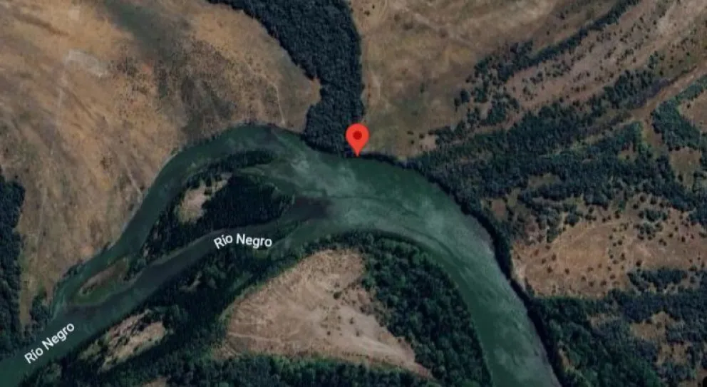 Zona donde desaparecieron los integrantes de la familia. Imagen de gentileza cedida por la Policía de Río Negro.