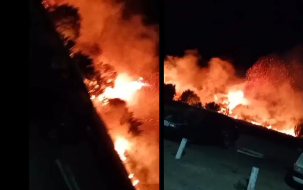 El incendio fue cerca del camping ISSN. Foto gentileza Informativo Hoy.