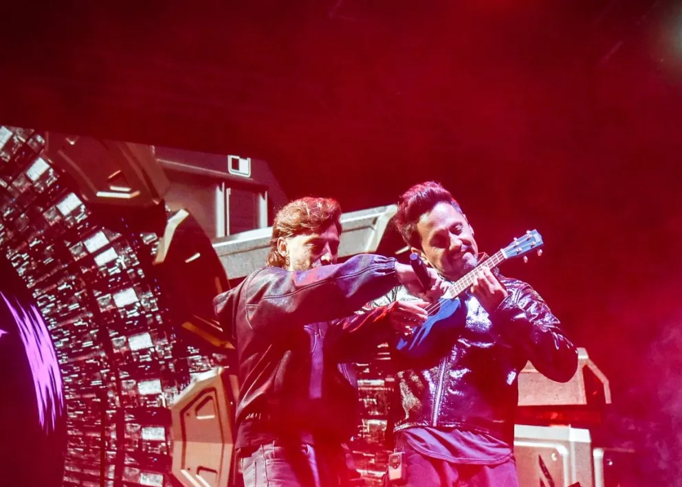 Pablo y Nelson, dos de los vocalistas del cuarteto cordobés. Fotos Vanesa Schwemmler para NoticiasNet.