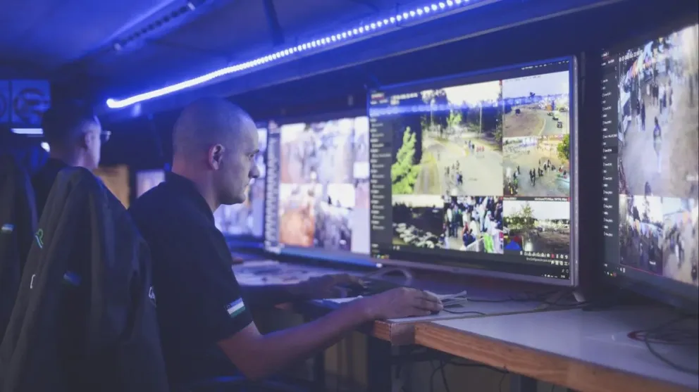 Trabajo de seguridad coordinado. Fotos Gobierno de Río Negro.