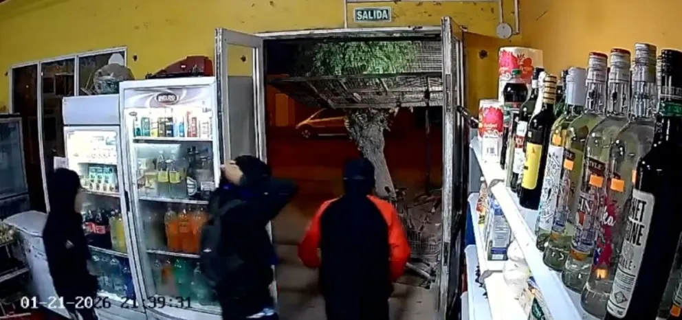 Cinco ladrones juveniles fueron espantados por un empleado decidido. 