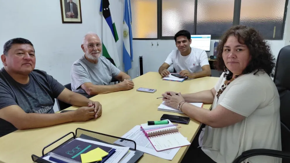 Integrantes del Foro de Seguridad en reunión con la titular de la Senaf, Silbana Cullumilla.