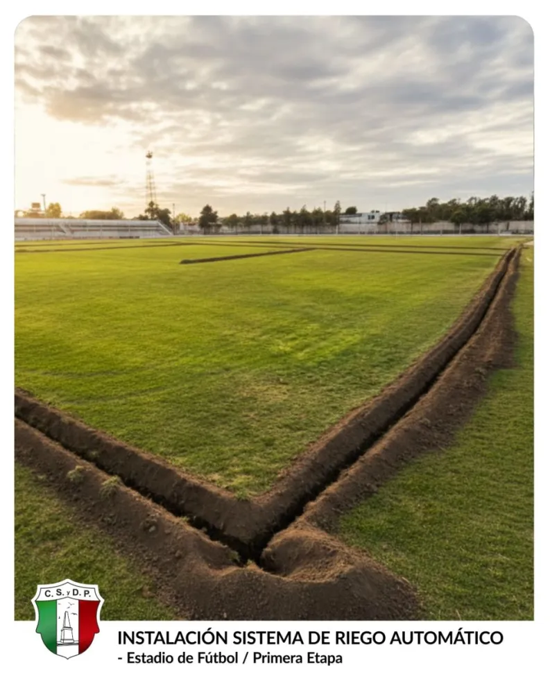 Trabajos en el crecimiento del espacio deportivo del "tricolor" maragato. 