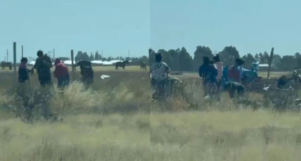 El avance organizado sobre los terrenos fue documentado. Foto: captura de video.