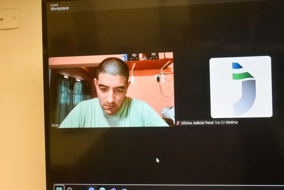 Audiencia judicial donde se lo convocó a Lucas David Aquino, quien mató a dos personas a bordo de un colectivo. 