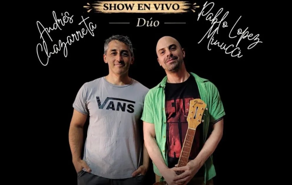 Andrés Chazarreta y Pablo López Minucci presentarán su propuesta musical en El Viejo Taller.