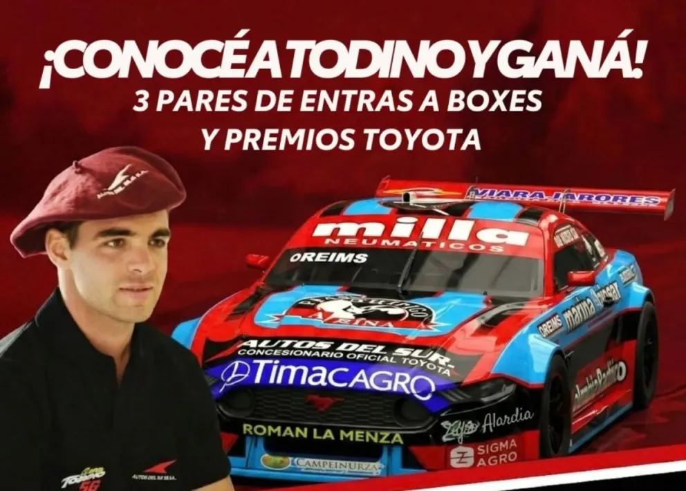 El piloto Germán Todino y Autos del Sur en un evento especial. 